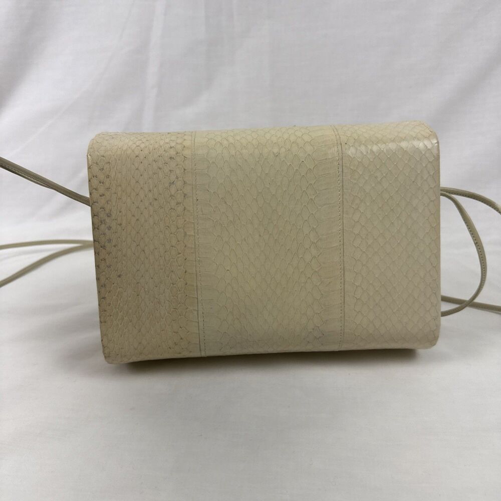 Vintage Snakeskin Clutch Crossbody Purse Burgundy Inner Lining - Picture 8 of 8